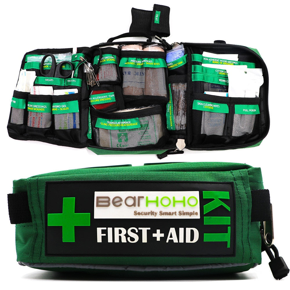 165-Piece Lightweight First Aid Kit Bag for Emergency Medical Rescue - Ideal for Outdoors, Car, School, Hiking, Survival