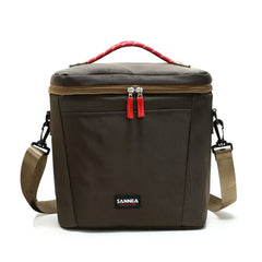 11L Picnic Bag - 600D Oxford Cloth, Three-Layer, Shoulder Handle, Zipper, Outdoor Camping Lunch Thermal Insulation Ice Bag