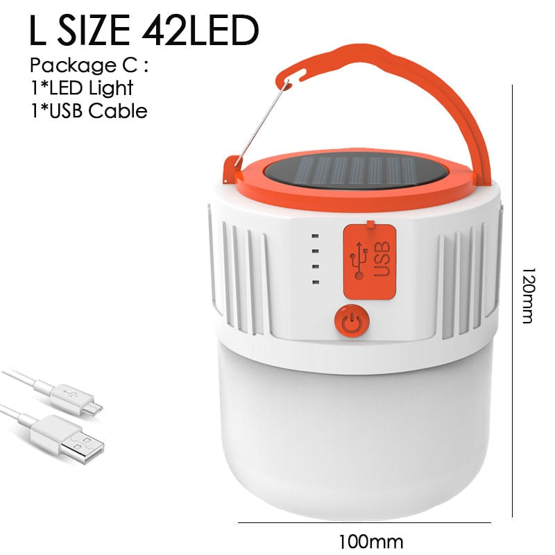 LED Solar Charging Light - Energy-saving USB 42 Bead Bulb for Night Market, Camping, Power Outage, Emergency Use