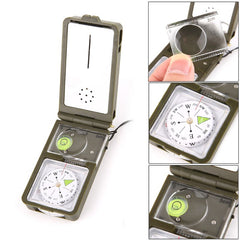 10-in-1 Multi-Function Outdoor Survival Military Camping Hiking Compass Tool Kit