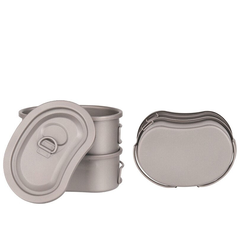 Lightweight Camping Pot Lunch Box Set - 750ml & 380ml Cookware for Hiking, Picnic, and Outdoor Adventures