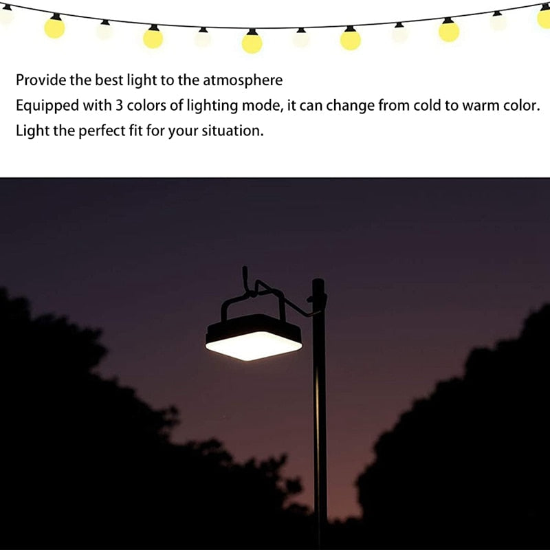 Waterproof LED Camping Lantern with Power Bank - 13500mAh, Ideal for Camping, Fishing, and Emergencies
