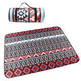 Portable Folding Picnic Mat - Thick, Moisture-Proof, Nation Style Print for Outdoor Camping, Family Picnics, Child Play