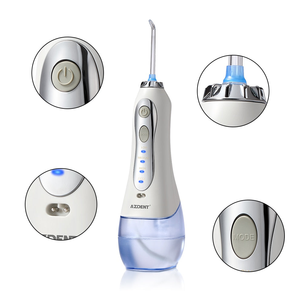 Portable Cordless Water Dental Flossier with 5 Jet Tips