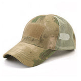 Adjustable Camouflage Tactical Baseball Cap - Summer Sunscreen Hat with Breathable Net for Military and Army Use