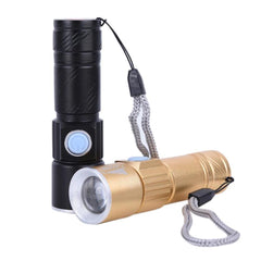 Rechargeable USB Flashlight Q5 - 3 Modes, Mini Zoom, Waterproof, Built-in Battery, Tactical Camping & Bike Torch