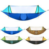 2-Person Outdoor Hammock with Mosquito Net & Rain Fly Tarp for Travel, Camping, Hiking, Garden - Portable Sleep Swing