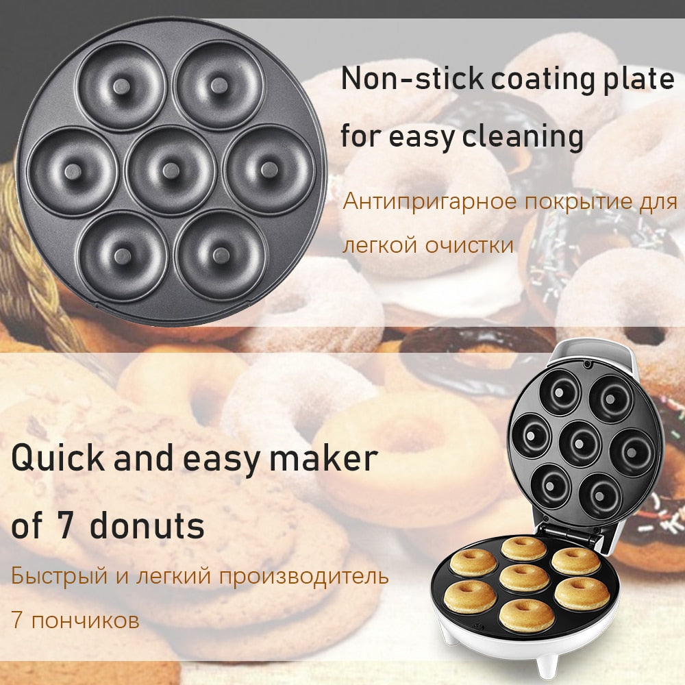 DIY Dessert Donut Maker Machine Party Electric Bakeware Pan Non-stick Double-sided Heating