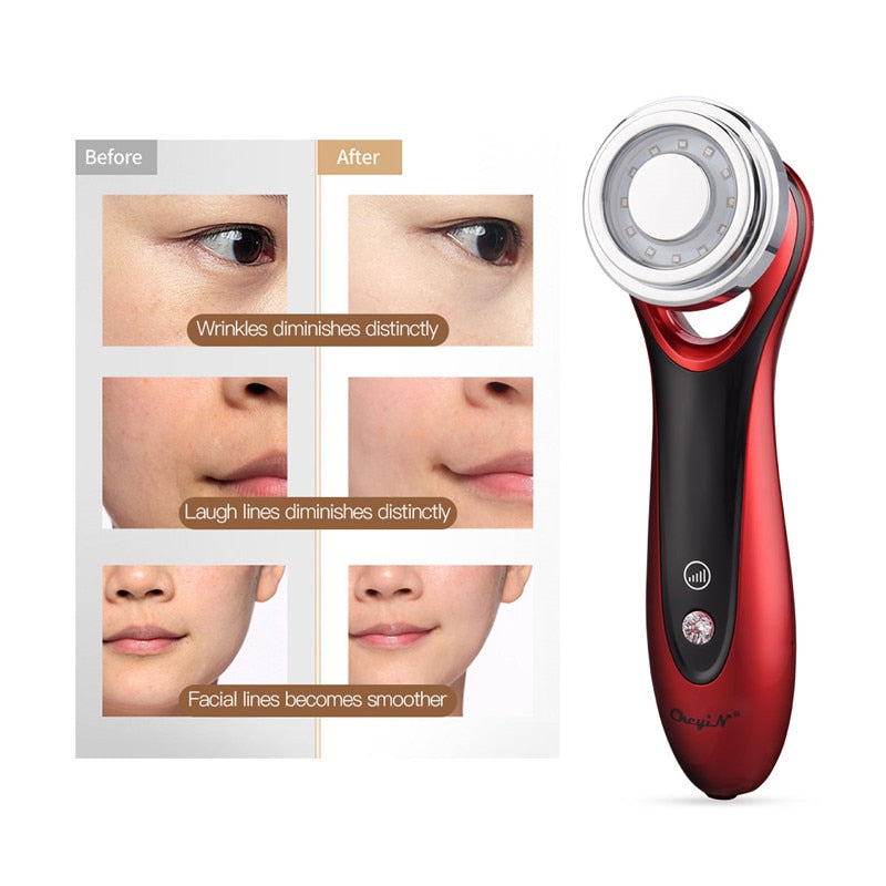 Face Lifting Heat Red Blue Light Cleaner Deep Cleansing Home Skin Care Beauty Instrument Device