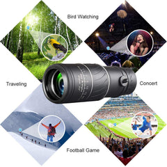 Powerful 16x52 HD Monocular Telescope - Long Range Spotting Scope with Super Zoom for Camping and Fishing
