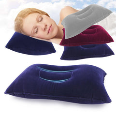 Inflatable Air Pillow Bed for Camping, Travel, Plane - PVC Nylon Neck Stretcher & Backrest Support