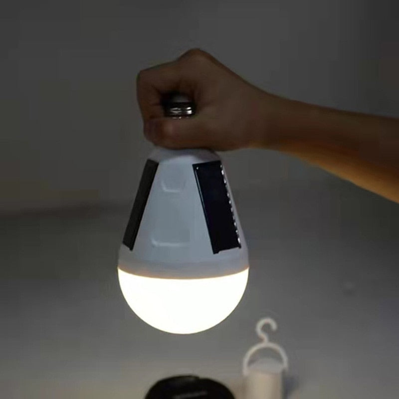 E27 Rechargeable LED Solar Bulb Lamp 7W/12W 85V-265V Outdoor Emergency Solar Powered Light for Travel, Fishing, Camping