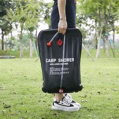 Solar Heated Camp Shower Bag - Portable, Folding, Outdoor Bath for Travel, Hiking, Climbing - PVC Water Bag