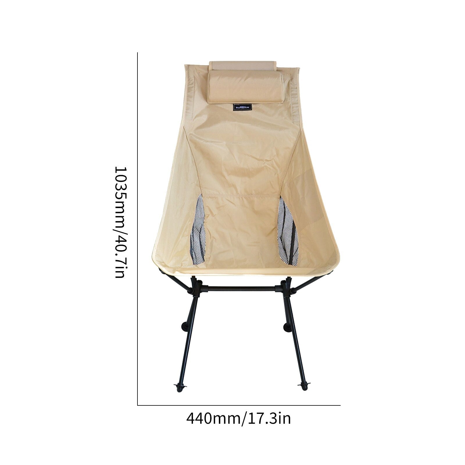 Portable High Back Folding Camping Chair with Pillow - Waterproof, Collapsible, Back Support for Travel, Picnic, Fishing