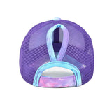 Women's Tie Dye Ponytail Baseball Cap - Mesh Snapback, Adjustable Sunhat for Camping, Beach, Outdoor Sports