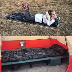 Ultralight Inflatable Camping Sleeping Pad with Pillows - Folding Travel Mat for Hiking & Trekking