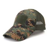 Adjustable Camouflage Tactical Baseball Cap - Summer Sunscreen Hat with Breathable Net for Military and Army Use