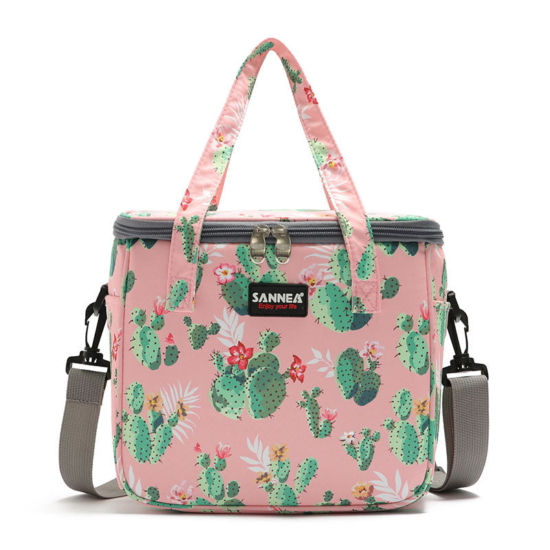 7L Floral Thermal Picnic Bag for Women - Portable Cooler Lunch Box for Food, Milk, Beer, and More