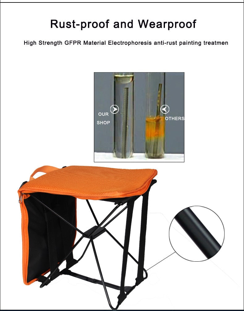 Portable Foldable Camping Chair with Bag - Ideal for Trekking, Picnics, Beach, and Fishing