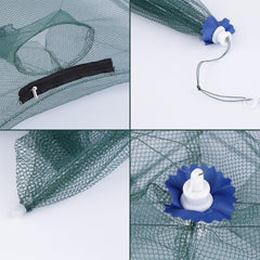 Foldable Mesh Fishing Bait Net Trap for Small Fish, Crab, Minnow, Crawdad, and Shrimp Cage