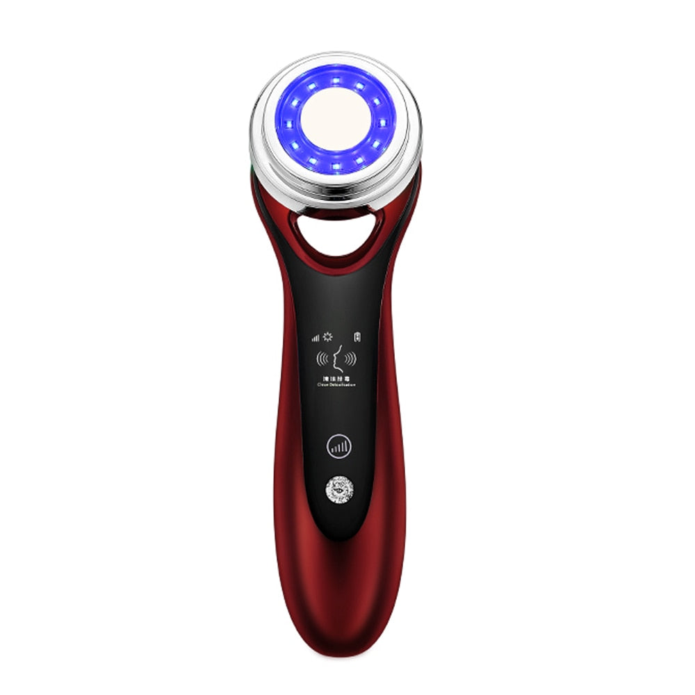 Face Lifting Heat Red Blue Light Cleaner Deep Cleansing Home Skin Care Beauty Instrument Device