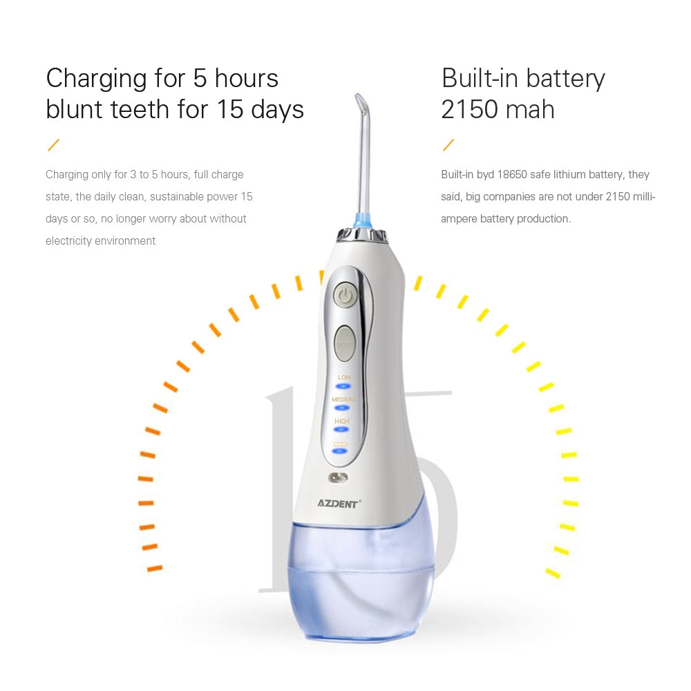 Portable Cordless Water Dental Flossier with 5 Jet Tips