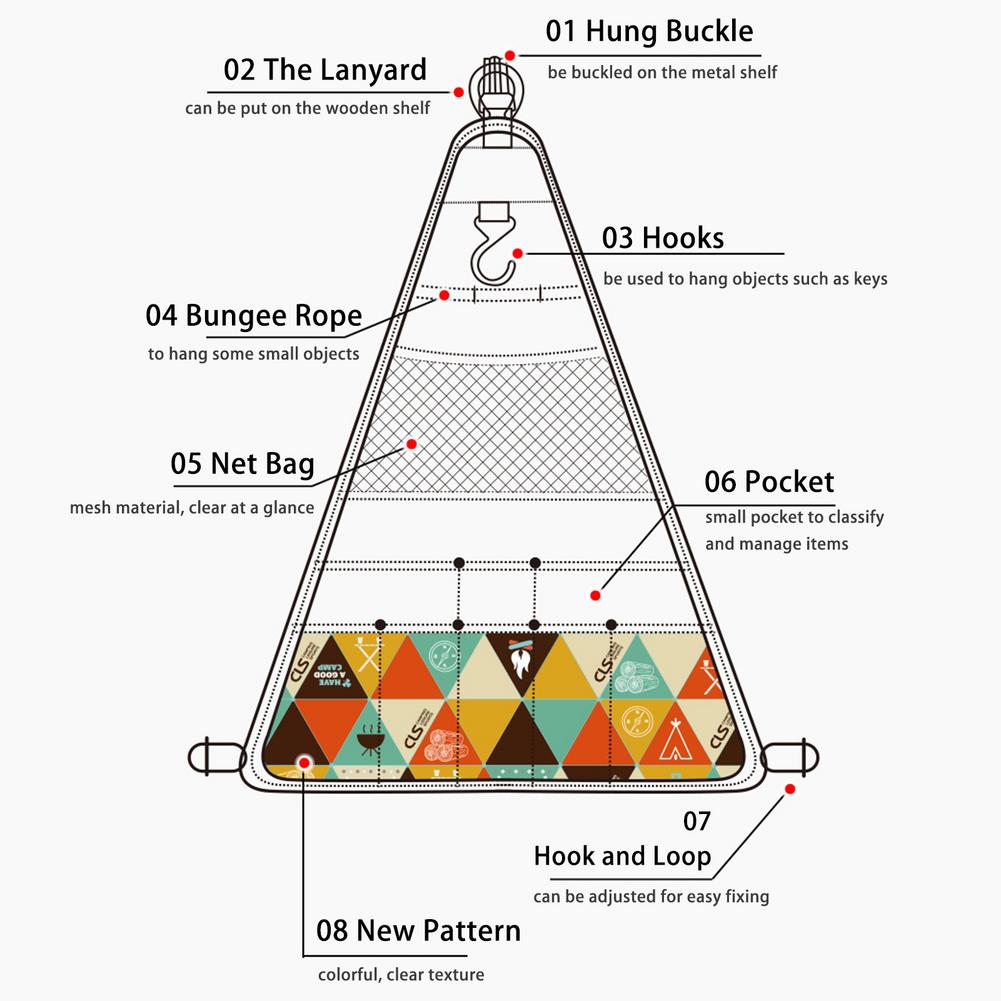 Outdoor Camping Storage Bag for Tripod, Sundries, Cooker, and Kitchen Cookware