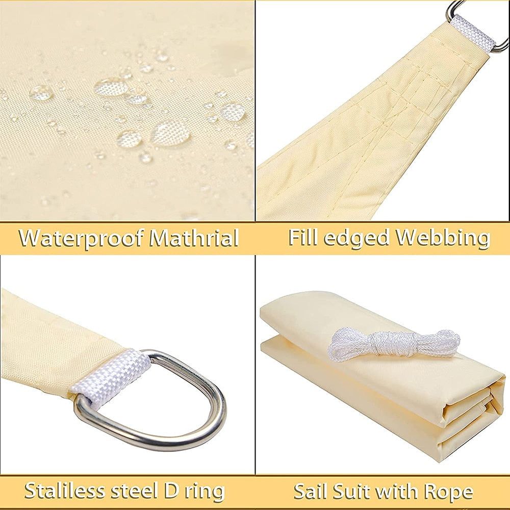 Waterproof UV Shade Sail - 300D Oxford Cloth for Garden, Terrace, Camping Sun Shelter