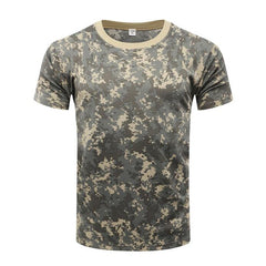 Men's Outdoor Sports Camouflage Quick Dry T-Shirts, O Neck, Short Sleeve, Plus Size M-3XL