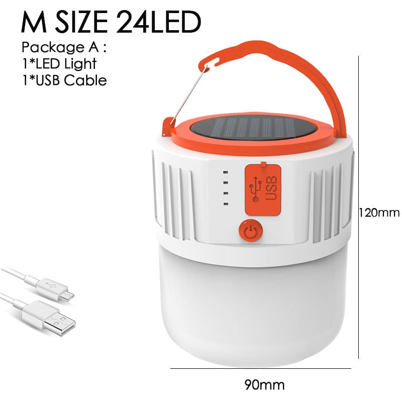 LED Solar Charging Light - Energy-saving USB 42 Bead Bulb for Night Market, Camping, Power Outage, Emergency Use