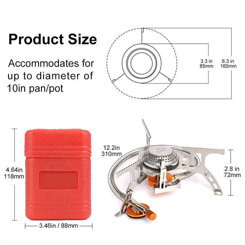 Camping Gas Stove Outdoor Burner - Strong Fire Heater, Survival Cooker, Picnic & Tourism Supplies