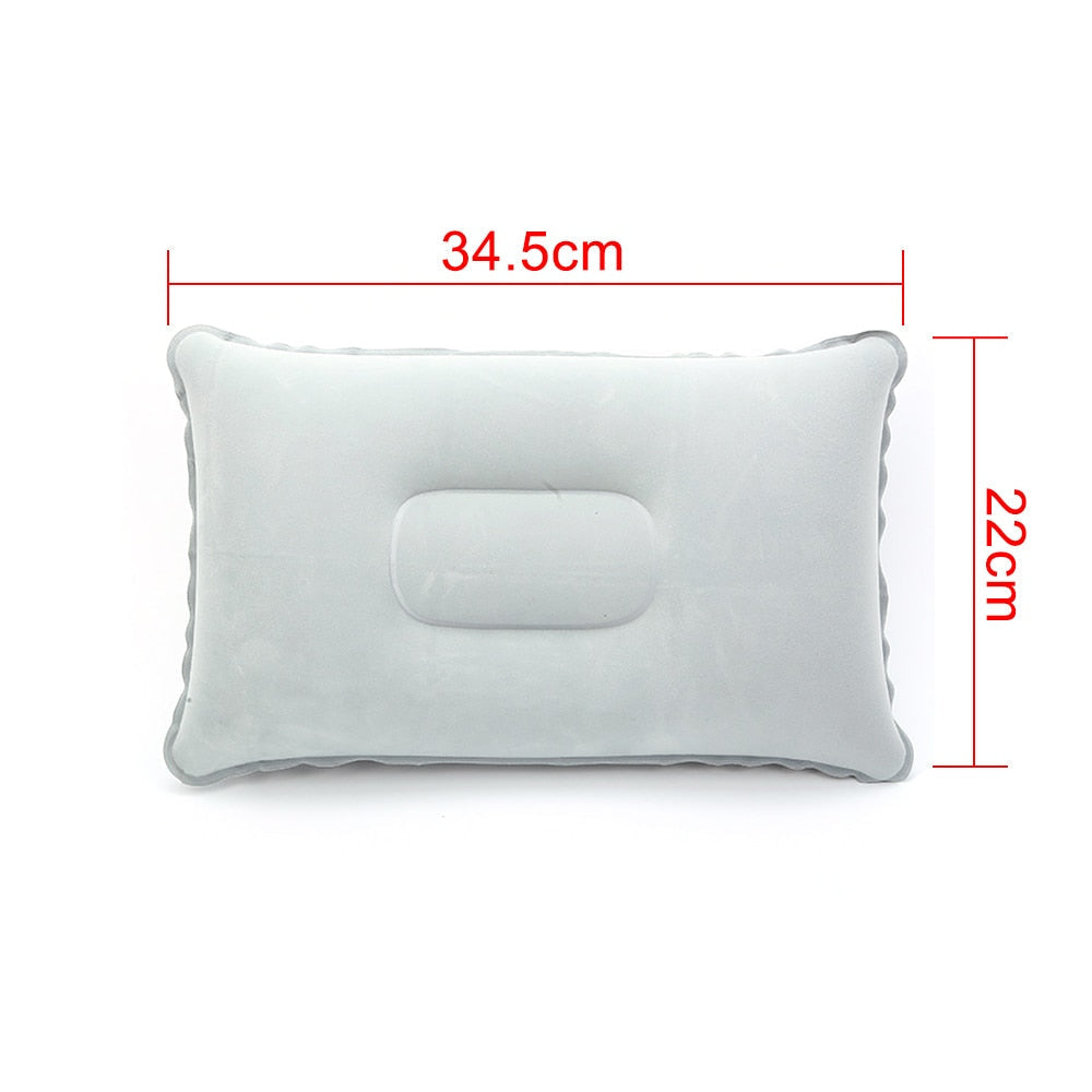 Inflatable Air Pillow Bed for Camping, Travel, Plane - PVC Nylon Neck Stretcher & Backrest Support