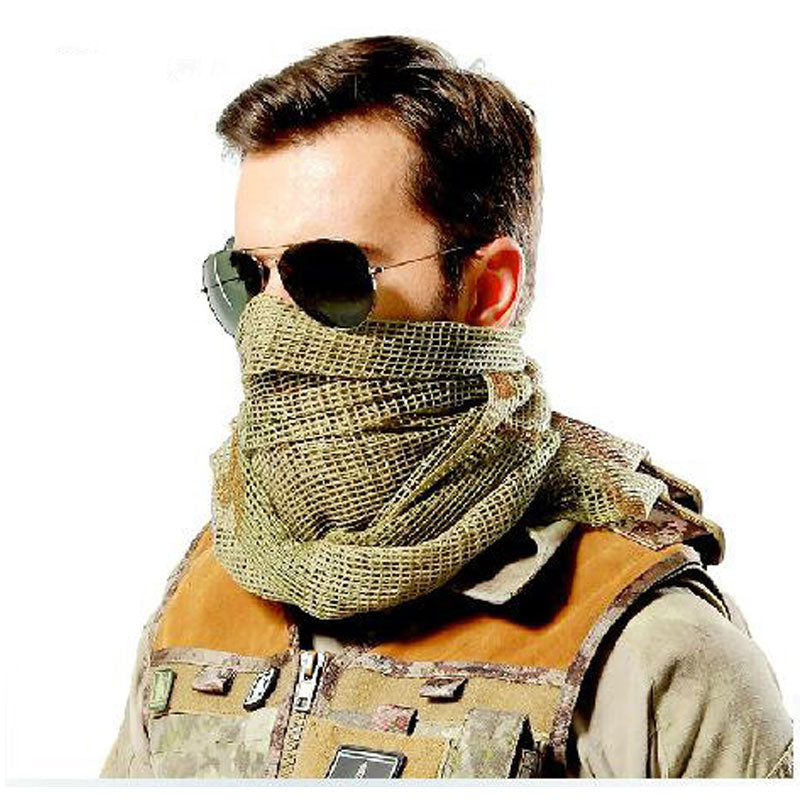 Tactical Camouflage Mesh Scarf - Oversized Cotton Camo Turban for Hunting, Camping, Sniper, and Hiking