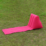 Inflatable Beach Mat with Back Pillow - Folding Camping Picnic Lounger, Festival Leisure Cushion, Sand Seat Pad