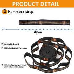 Super Strong Hammock Strap for Camping and Traveling - Portable Hanging Tree Rope Belt Hamaca Hamak