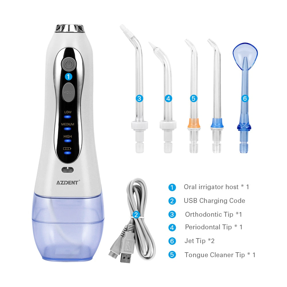 Portable Cordless Water Dental Flossier with 5 Jet Tips