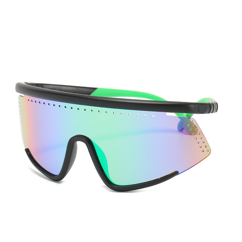 Large Frame Sports Sunglasses - Colorful Film Cycling, Ski, Camping, Hiking Goggles with Silicone Legs