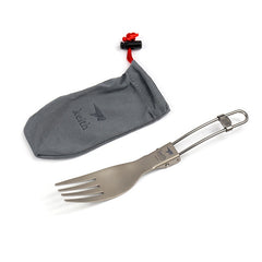 Lightweight Titanium Foldable Fork - Portable Camping Cutlery, Bacteriostatic, 16g Outdoor Tableware