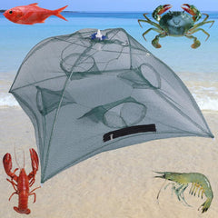 Foldable Mesh Fishing Bait Net Trap for Small Fish, Crab, Minnow, Crawdad, and Shrimp Cage