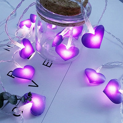 LED Heart Shape String Lights - 1.5m & 3m Indoor Fairy Lights for Christmas, Valentine's Day, Living Room Decoration