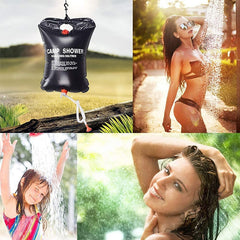 Solar Heated Camp Shower Bag - Portable, Folding, Outdoor Bath for Travel, Hiking, Climbing - PVC Water Bag