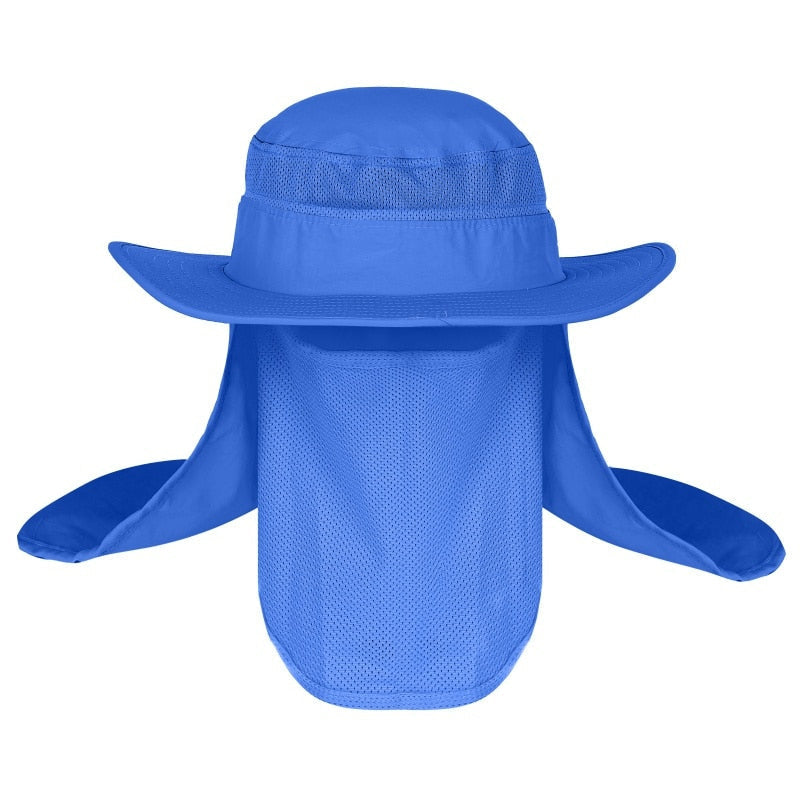 Outdoor Windproof Sun Hat with Removable Shawl, Breathable Mesh Cap for Cycling, Hiking, Camping, and Fishing
