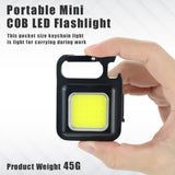 Portable Mini LED Flashlight Keychain - USB Rechargeable, Small Work Light for Outdoor Camping with Corkscrew