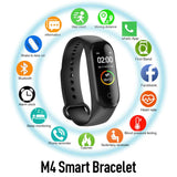 Waterproof Smart Fitness Wristband Heart Rate Blood Pressure Tracker Bracelet 