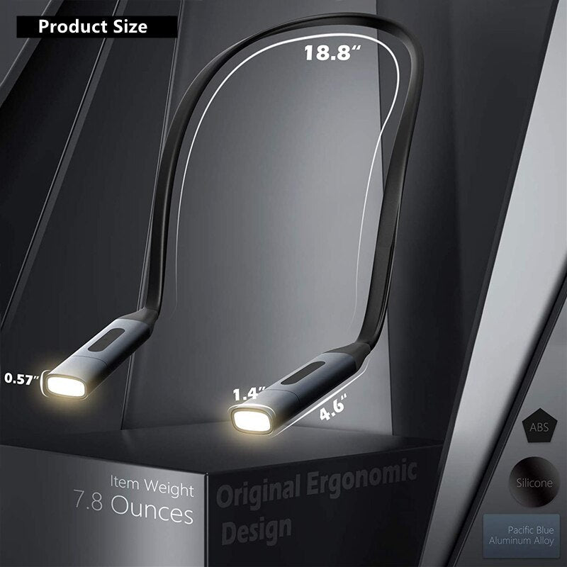 USB-Ladehalslicht - Flexible LED-Leselampe mit einstellbarer Helligkeit zum Lesen, Stricken, Camping