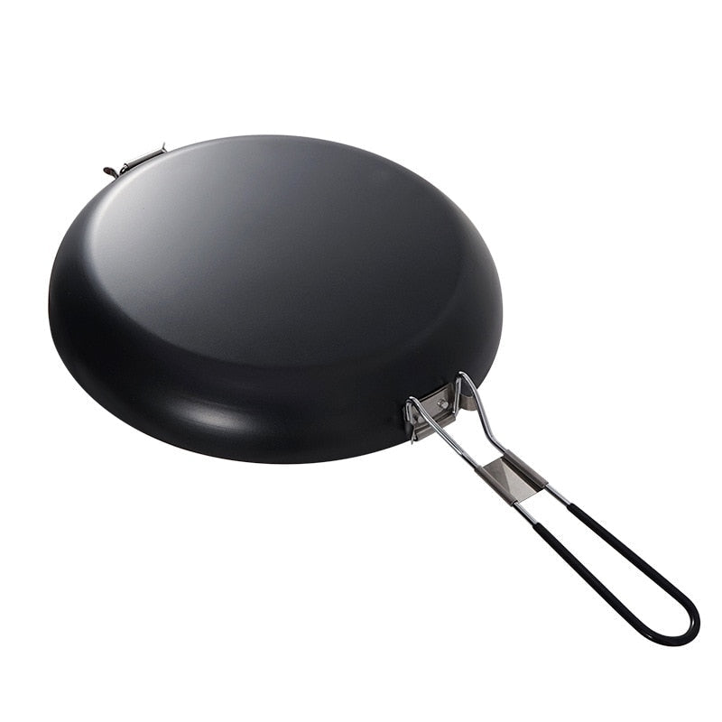 Portable Non-Stick Folding Frying Pan for Camping, Picnic, and Outdoor Cooking - Compact Cookware and Utensils