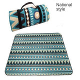 Folding Camping Mat: Outdoor Beach Picnic, Thick, Moistureproof, Nation Style Plaid Blanket