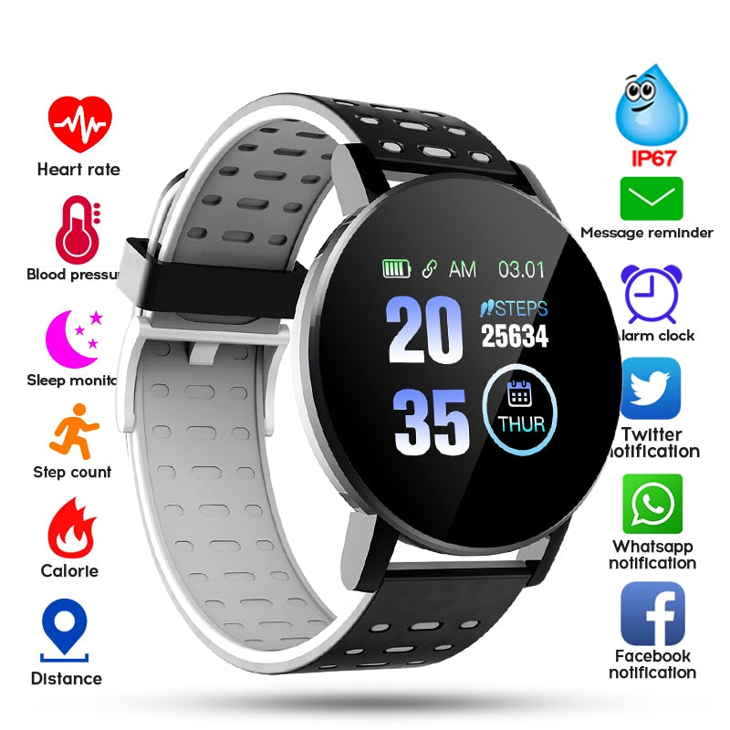 Blood Pressure Bluetooth Smart Watch Sport Tracker