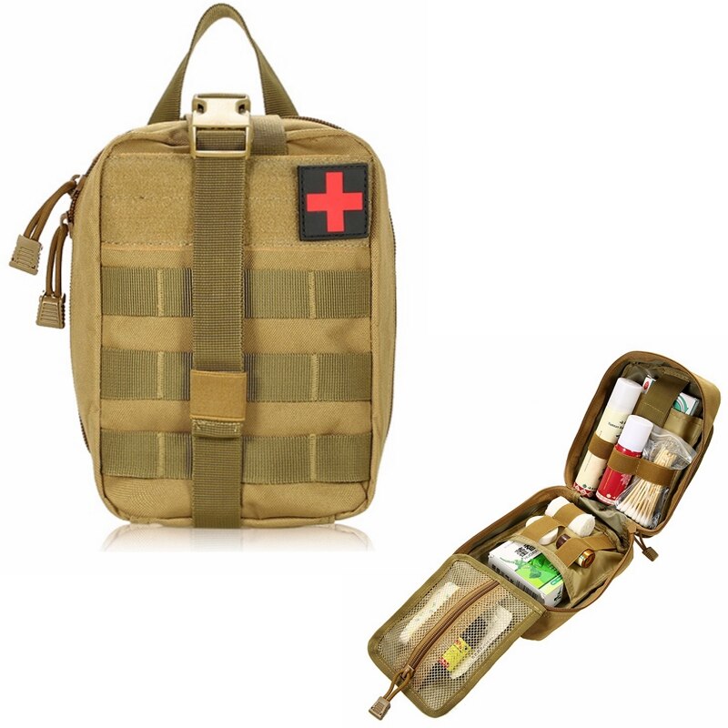 Outdoor Hiking EDC Molle Tactical Pouch - Emergency First Aid Survival Kit for Travel, Camping, Climbing