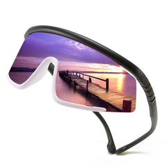 Large Frame Sports Sunglasses - Colorful Film Cycling, Ski, Camping, Hiking Goggles with Silicone Legs